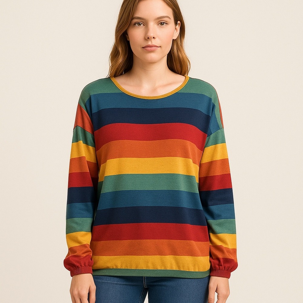Heimish‎ Multi-Color Striped Long Sleeve Sweater Women's L